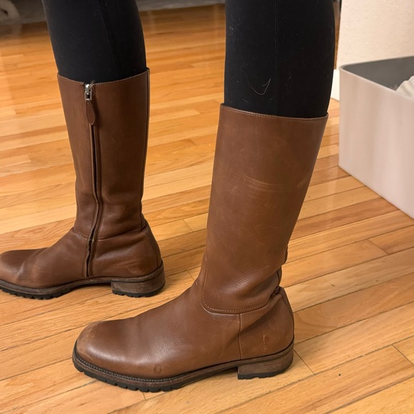 jil sander leather riding boots